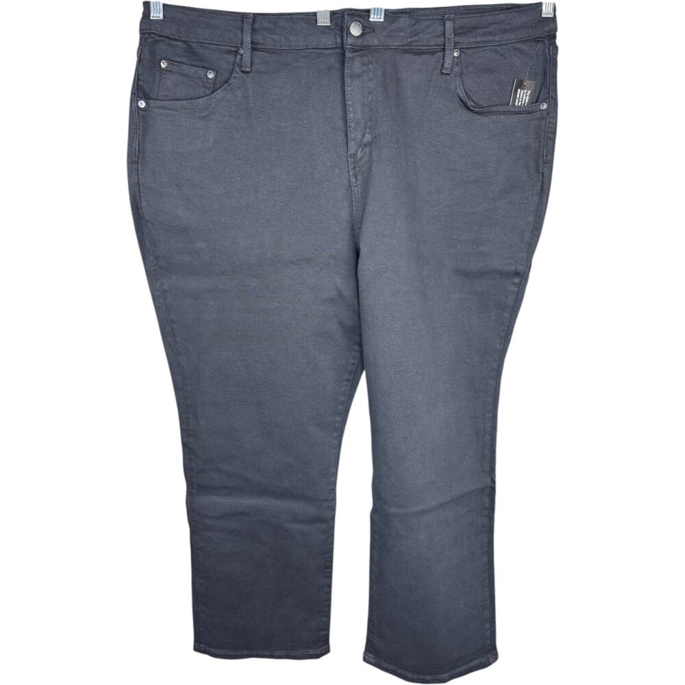 ALL WORTHY‎ Black Stretch Jeans P 24W 26W 28W Cotton Blend Straight Leg Plus NWT